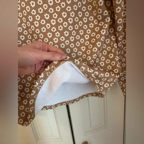 Quarter Zip Top - Retro Floral Fleece Lined Top by Smith & Quinn - Picture 5 of 6